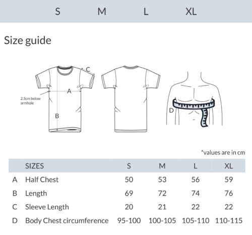 Esprit Profond - Size Chart men